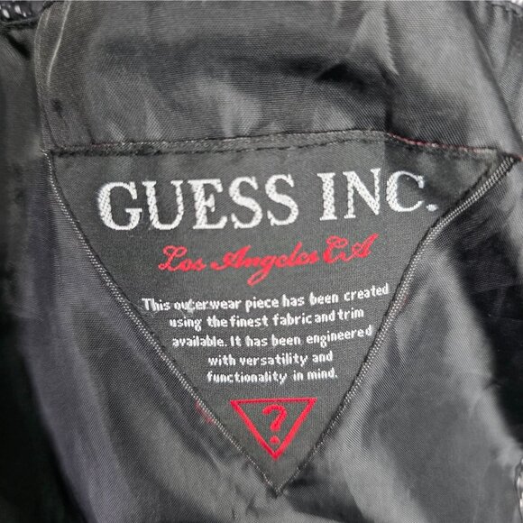 Womens Guess Hooded Black & White Puffer Coat Zip Pockets Polyester Size XXL - Picture 8 of 8